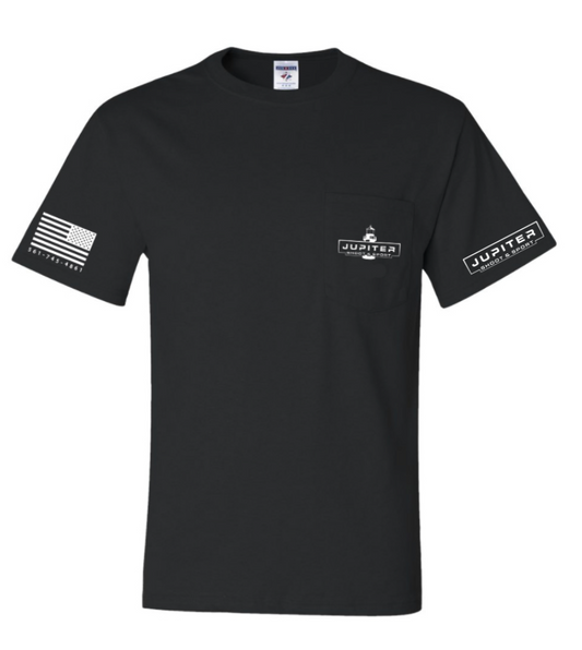 Jupiter Shoot Black Graphic Logo T- Shirt