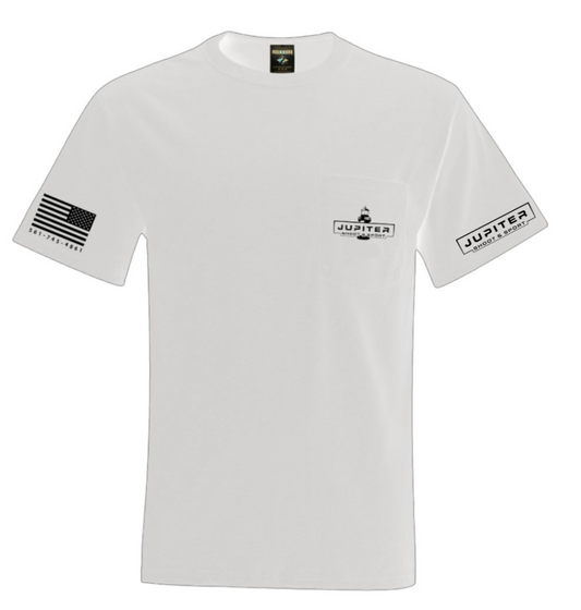 Jupiter Shoot White Graphic Logo T- Shirt