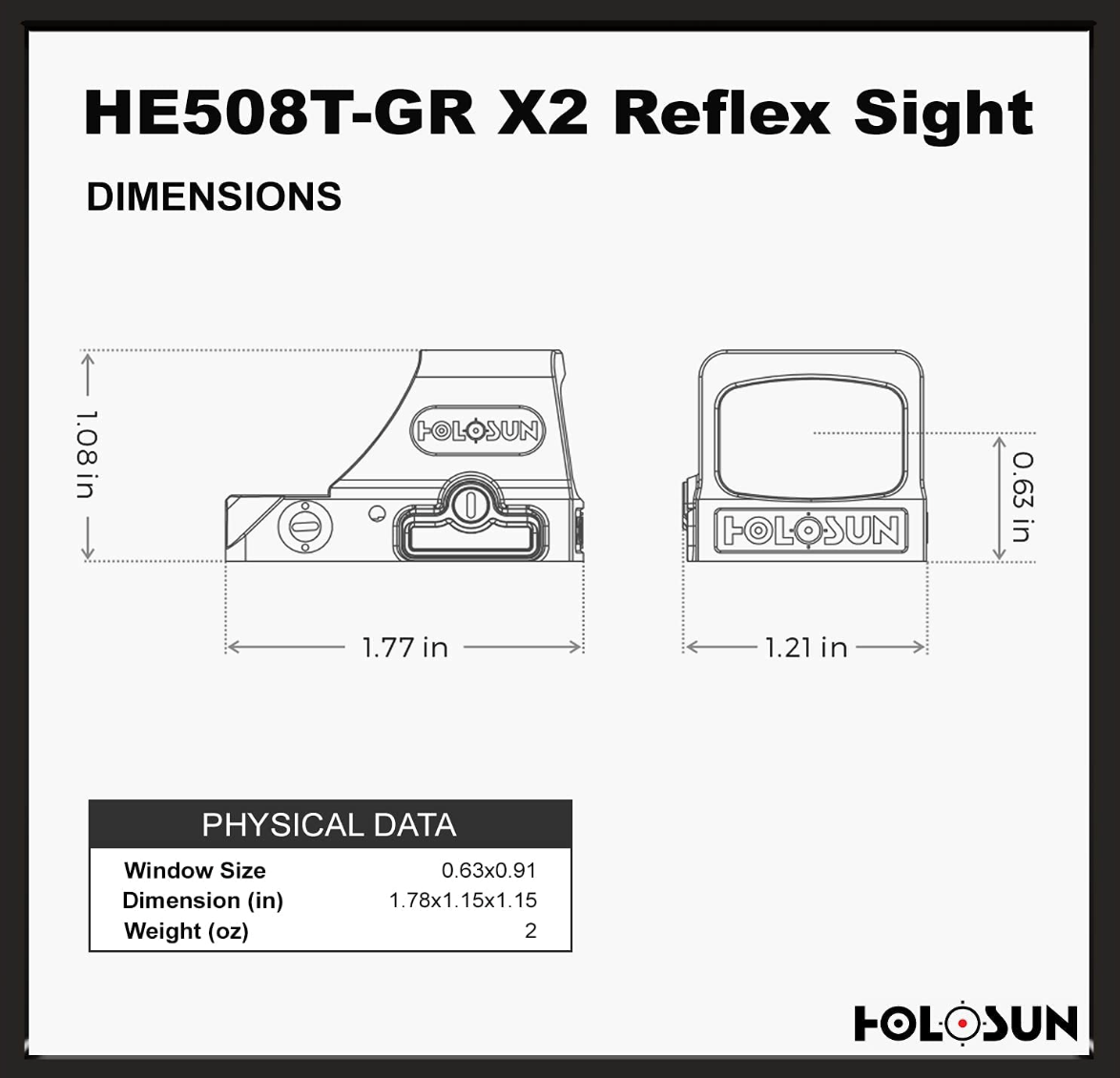 Holosun Green Dot Sight X2 Series (HE508T-GR)